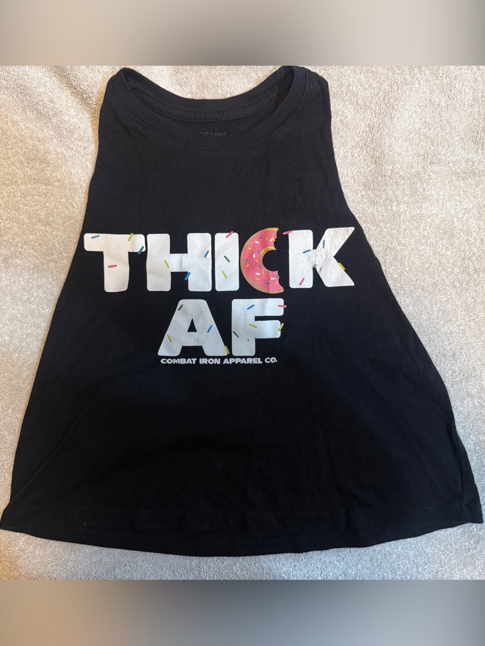 Combat Iron Black 'THICK AF' Graphic Tank Top for Kids